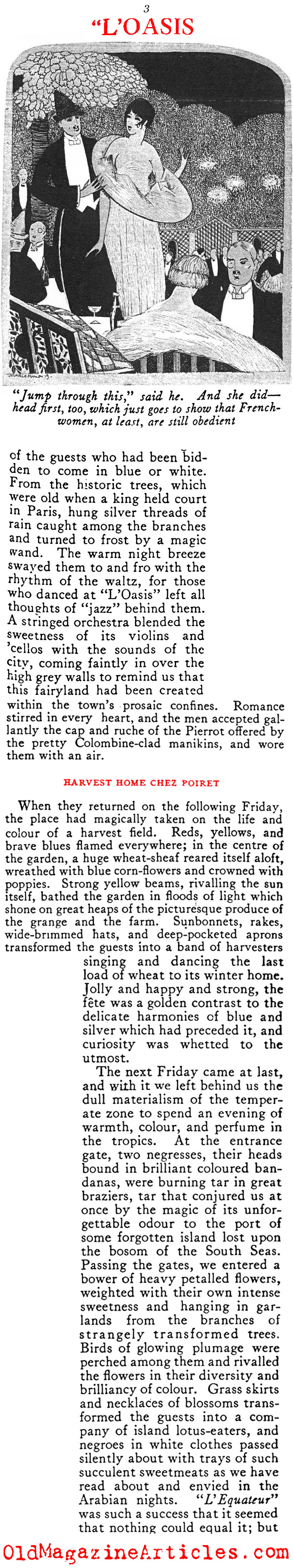 Chez Poiret: the Hot Social Ticket in the Paris of 1919 (Vogue Magazine, 1919)